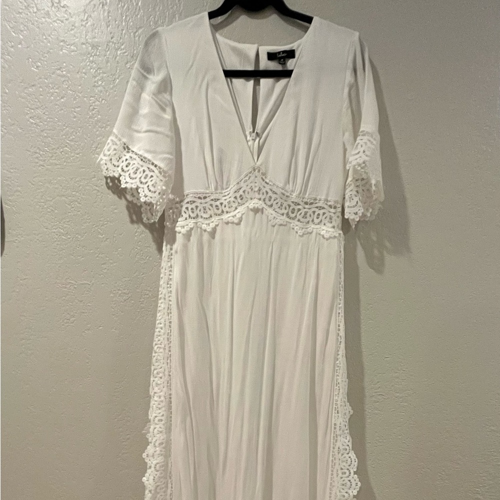 LULUS White Lace Dress - Picture 4 of 6